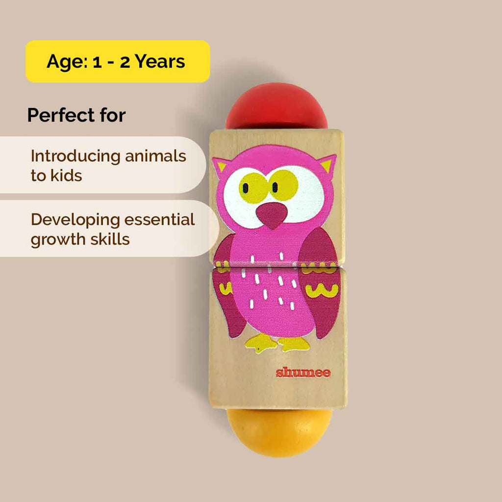Animal Themed Wooden Rotate & Turn Puzzle - toy truth