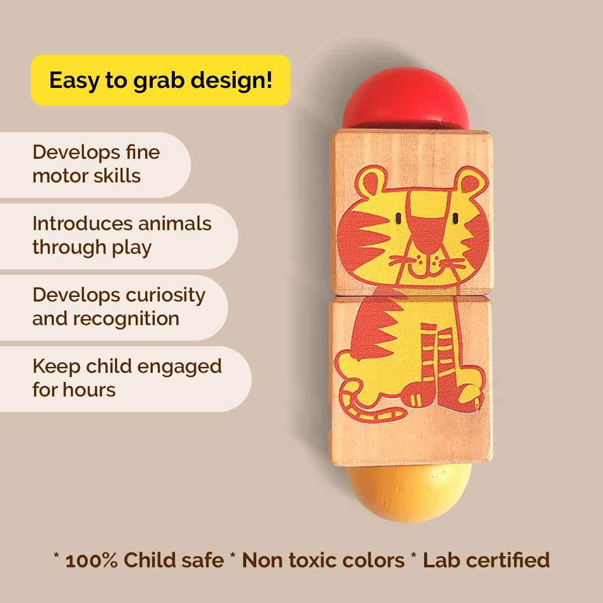 Animal Themed Wooden Rotate & Turn Puzzle - toy truth