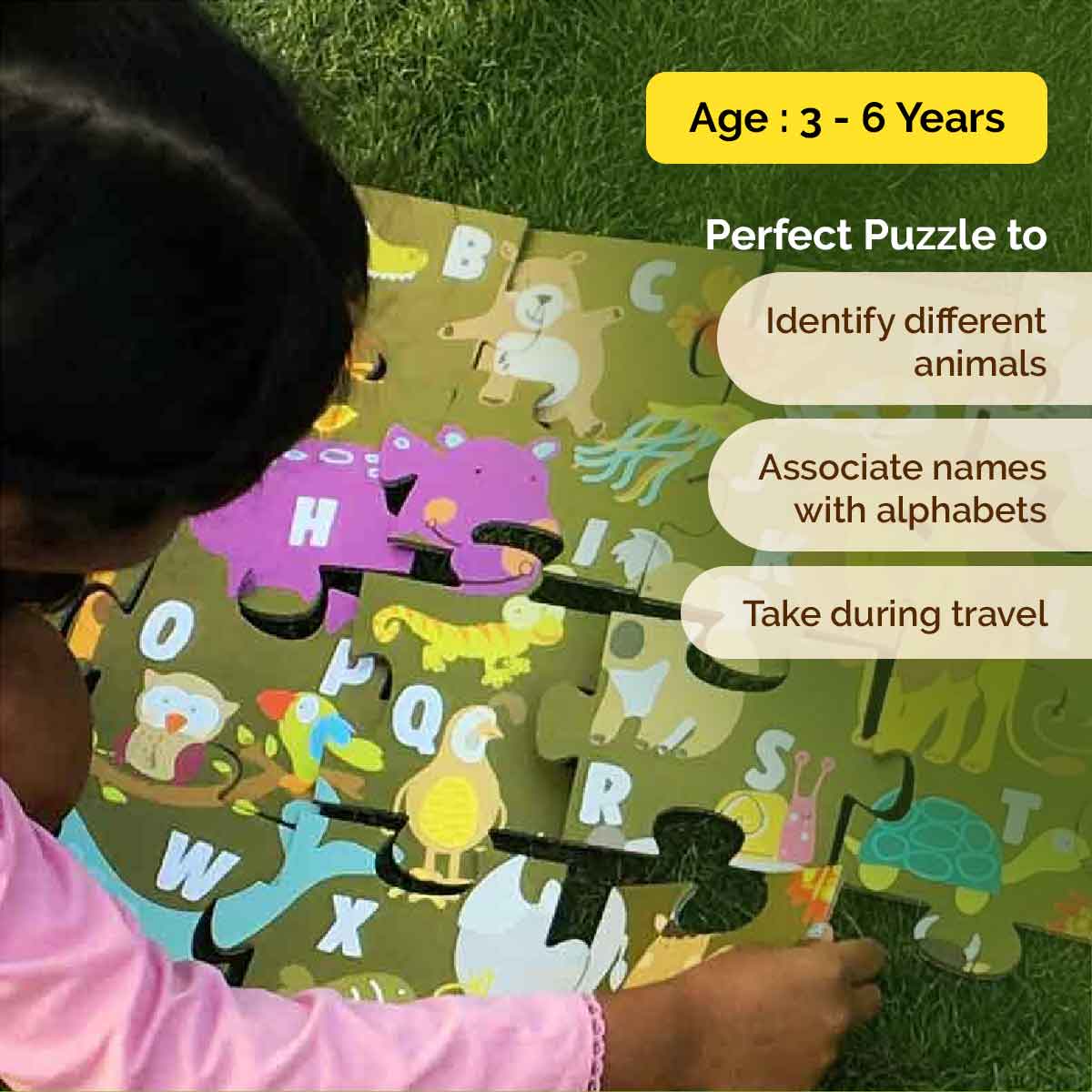 Animal Alphabet Floor Puzzle I 30 Large Pieces I Pack of 5 - toy truth
