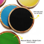 Colourful Wooden Stepping Discs - toy truth