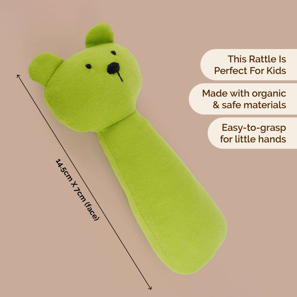 Bear Plush Rattle - toy truth