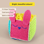 Crochet Sensory Cube with Rattle For Babies - toy truth
