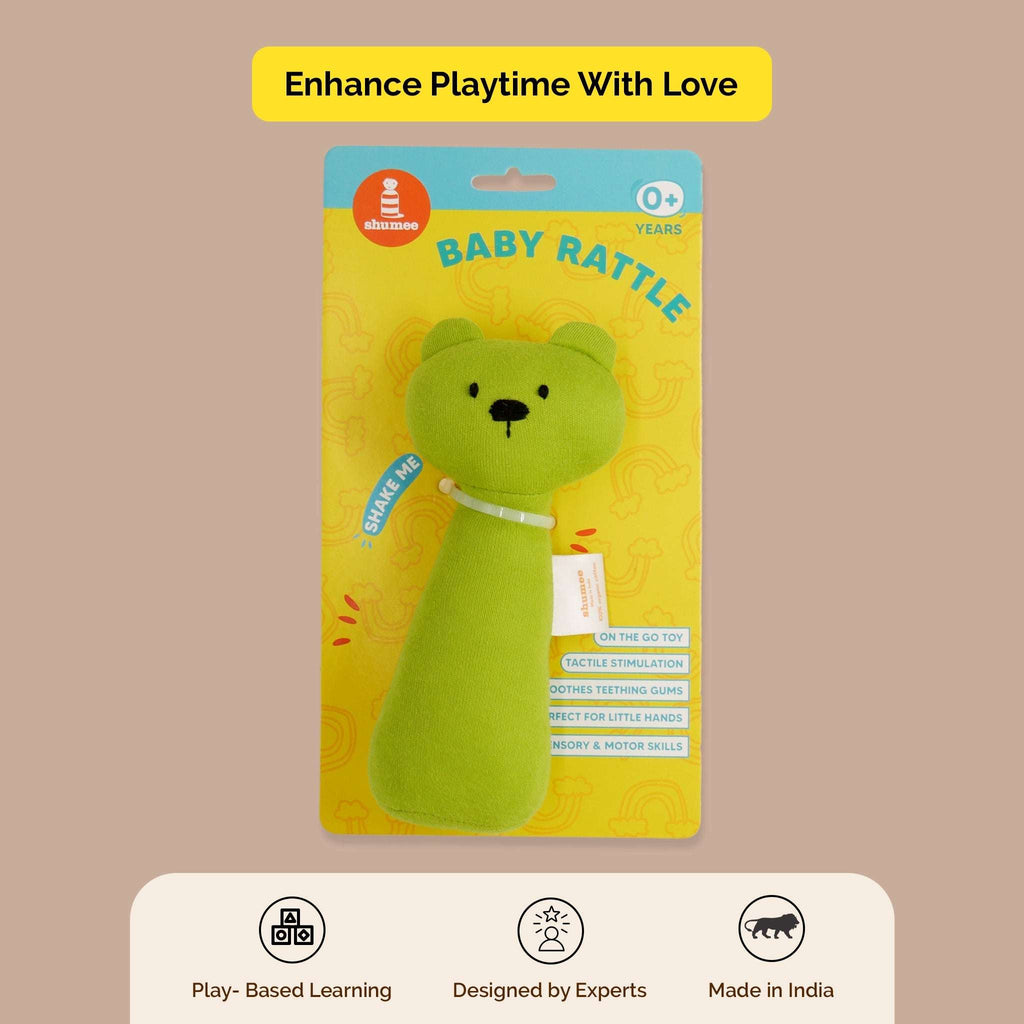 Bear Plush Rattle - toy truth