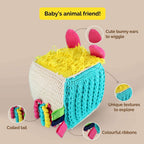 Crochet Sensory Cube with Rattle For Babies - toy truth