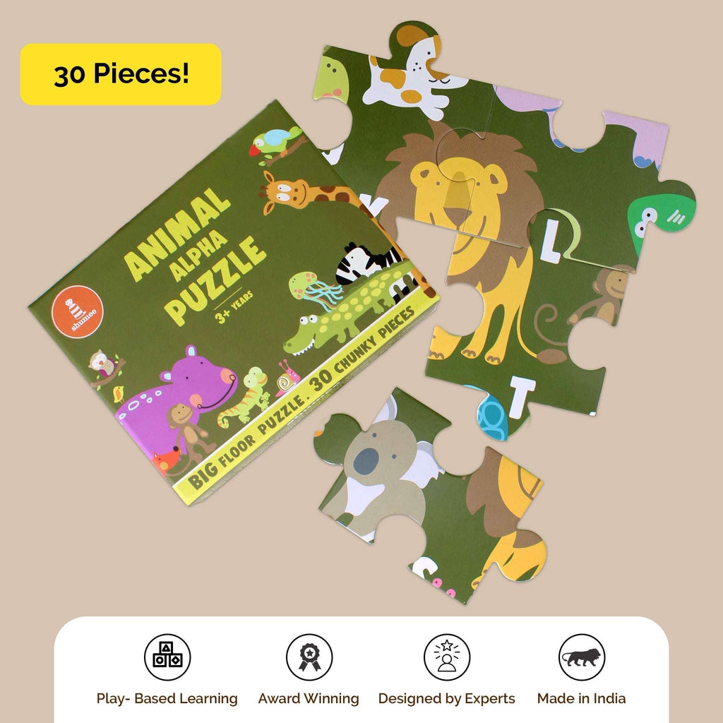 Animal Alphabet Floor Puzzle I 30 Large Pieces I Pack of 5 - toy truth