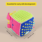 Crochet Sensory Cube with Rattle For Babies - toy truth