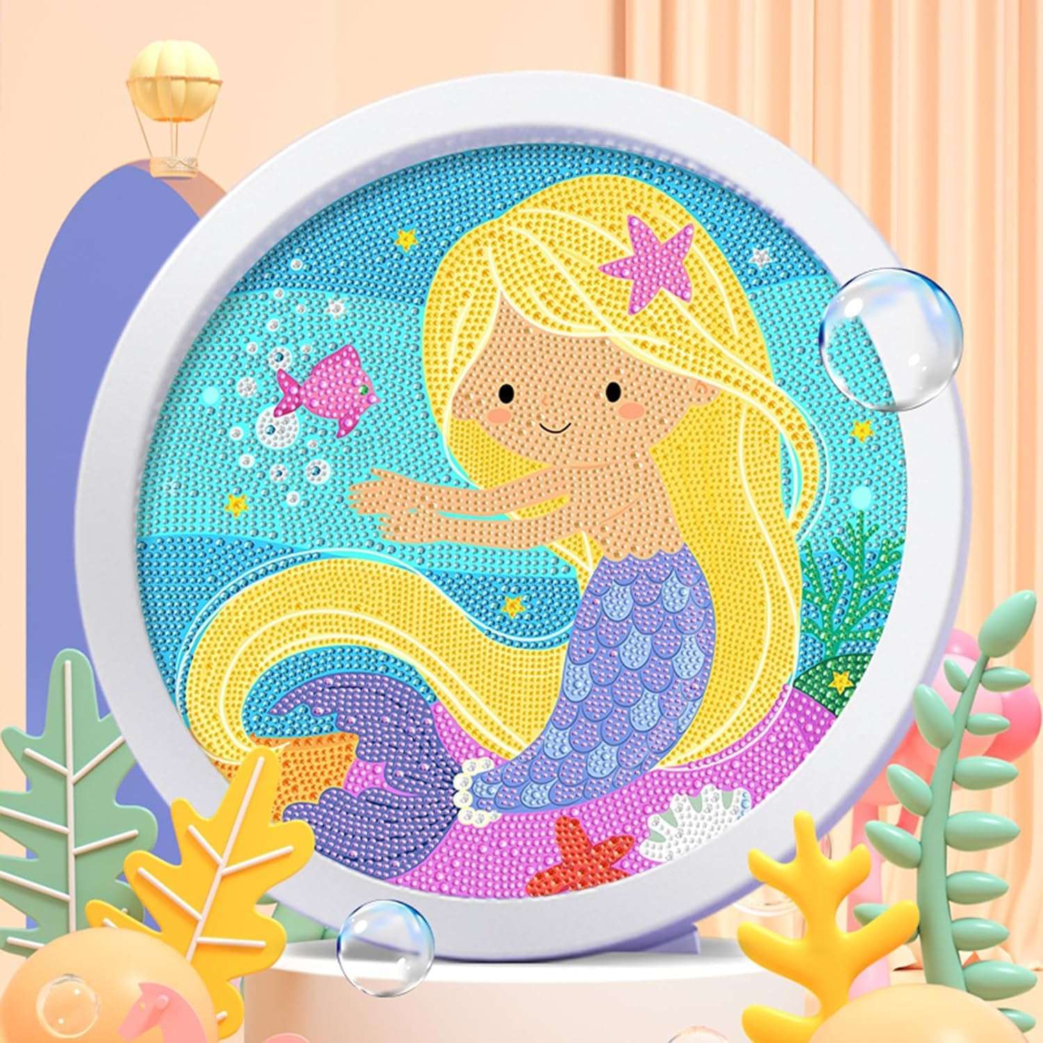 Cute Animals: Round Sparkling Diamond Painting Kits with Easel Stand- Adorable DIY Art Kit - toy truth