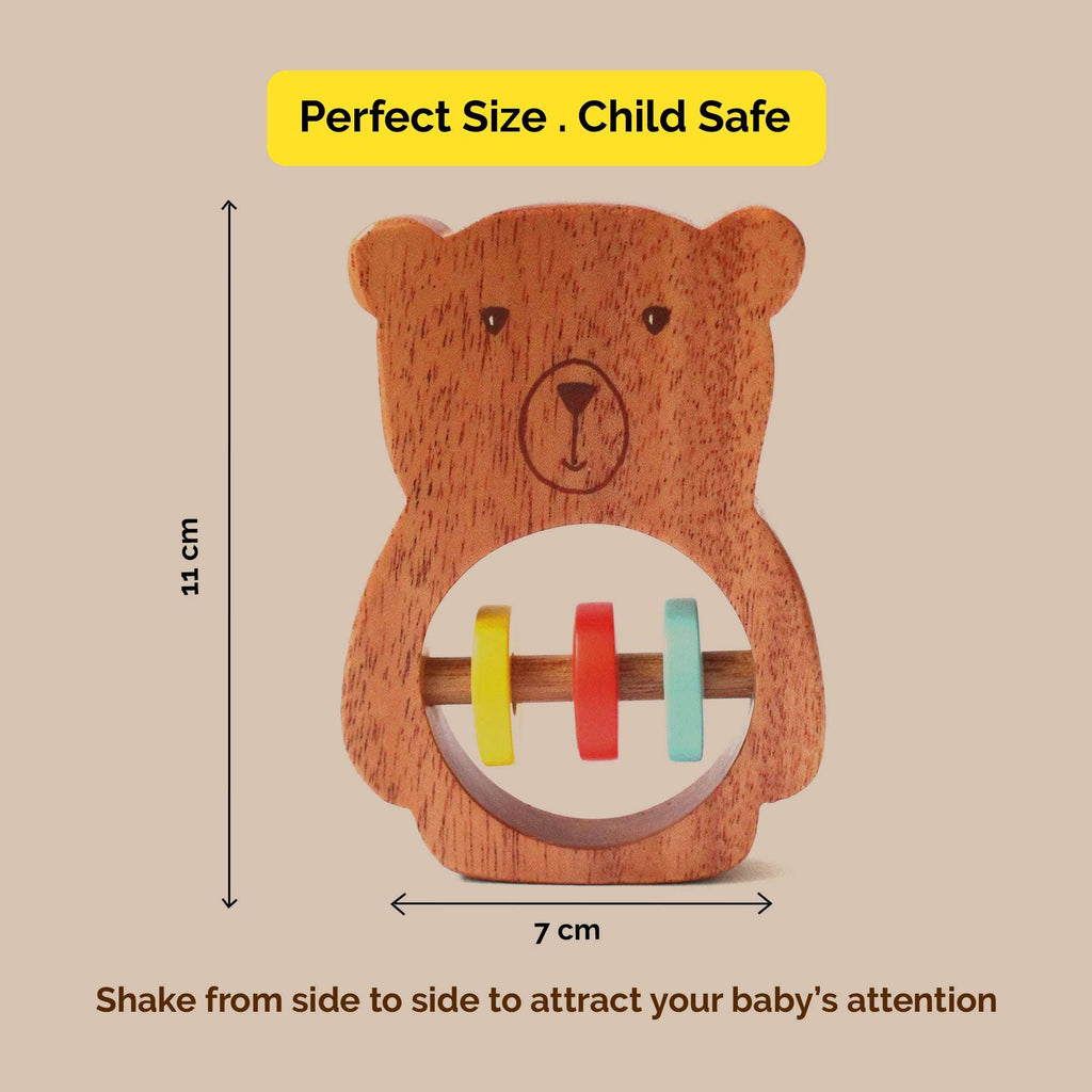 Bozo the Bear Wooden Rattle Toy for Babies (0 Months +) - toy truth