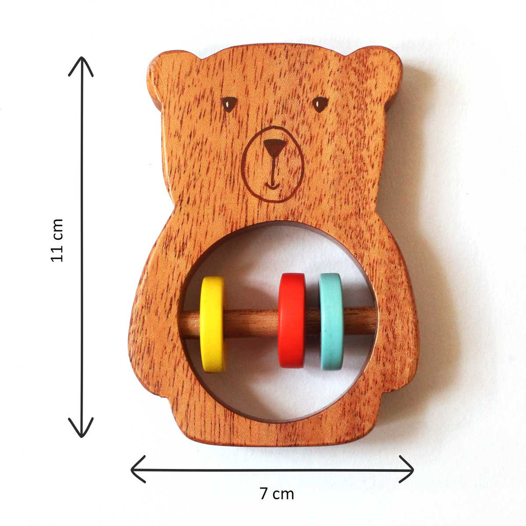 Bozo the Bear Wooden Rattle Toy for Babies (0 Months +) - toy truth
