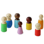 Piece Set of Wooden Diverse Peg Dolls - toy truth