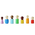 Piece Set of Wooden Diverse Peg Dolls - toy truth