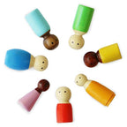 Piece Set of Wooden Diverse Peg Dolls - toy truth