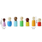 Piece Set of Wooden Diverse Peg Dolls - toy truth