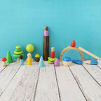 Piece Wooden Pretend Play Set with Peg Dolls - toy truth