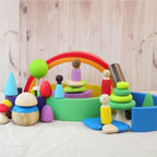 Piece Wooden Pretend Play Set with Peg Dolls - toy truth