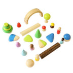 Piece Wooden Pretend Play Set with Peg Dolls - toy truth