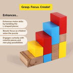 Colourful Wooden Puzzle Cube With 9 L-Shaped Blocks (4+ Years) - toy truth