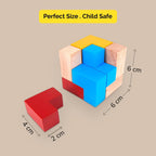 Colourful Wooden Puzzle Cube With 9 L-Shaped Blocks (4+ Years) - toy truth