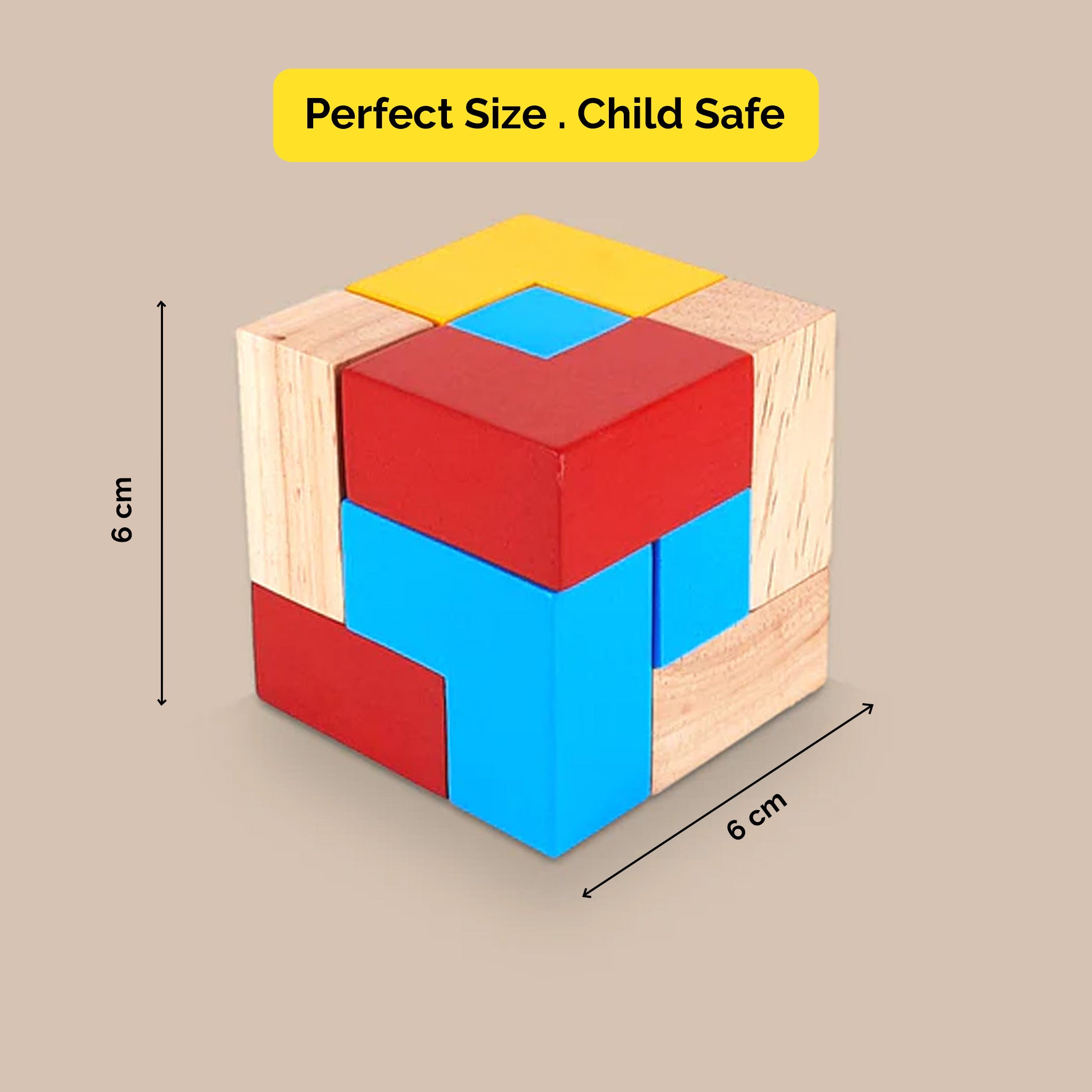 Colourful Wooden Puzzle Cube With 9 L-Shaped Blocks (4+ Years) - toy truth