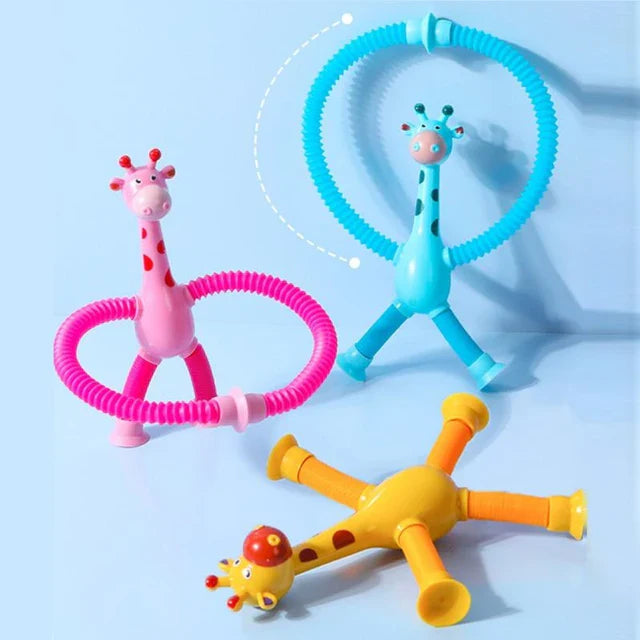 Giraffe Glowing Poptube Toy with Suction Cup - toy truth