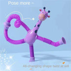 Giraffe Glowing Poptube Toy with Suction Cup - toy truth