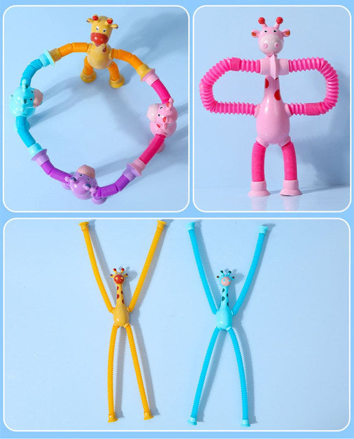 Giraffe Glowing Poptube Toy with Suction Cup - toy truth