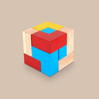 Colourful Wooden Puzzle Cube With 9 L-Shaped Blocks (4+ Years) - toy truth