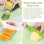 Plastic Knife Set with Toddler Knife, Peeler, Cookie Cutter, and Cutting Board - toy truth