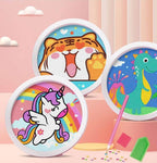 Cute Animals: Round Sparkling Diamond Painting Kits with Easel Stand- Adorable DIY Art Kit - toy truth