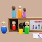 Piece Set of Wooden Diverse Peg Dolls - toy truth
